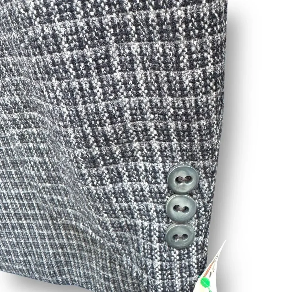 1960s 39L Mens Wool Sport Coat Gray Black Check Star Clothing Co. 3-Button VNTG